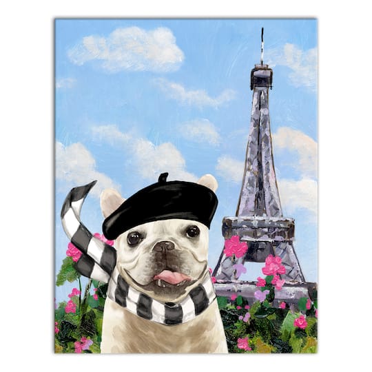 Frenchie in France 1 Canvas Wall Art